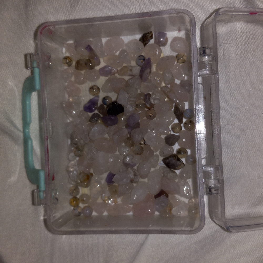 Small box of small crystals